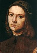 PERUGINO, Pietro Portrait of a Young Man (detail) af Spain oil painting artist